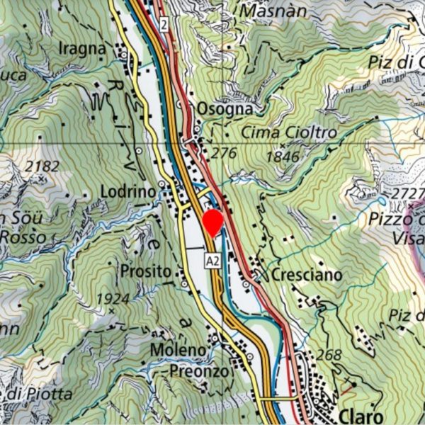 Lieu de rendez-vous à Lodrino pour un vol en hélicoptère vers le Cervin