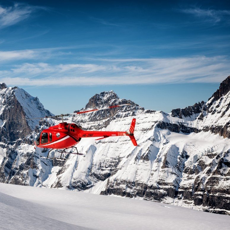 Erstflug von Sion im Hubschrauber