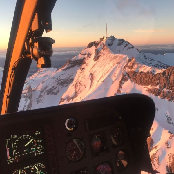 Helicopter flight over the Säntis from Balzers