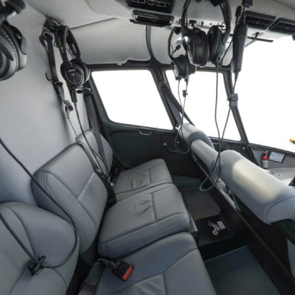 R66 passenger seat for a helicopter flight from Sitterdorf over Lake Constance