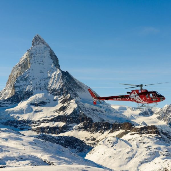 Monte Rosa and Matterhorn from Gstaad-Grund by helicopter