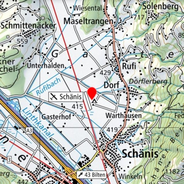 Meeting point in Schänis for a glider flight