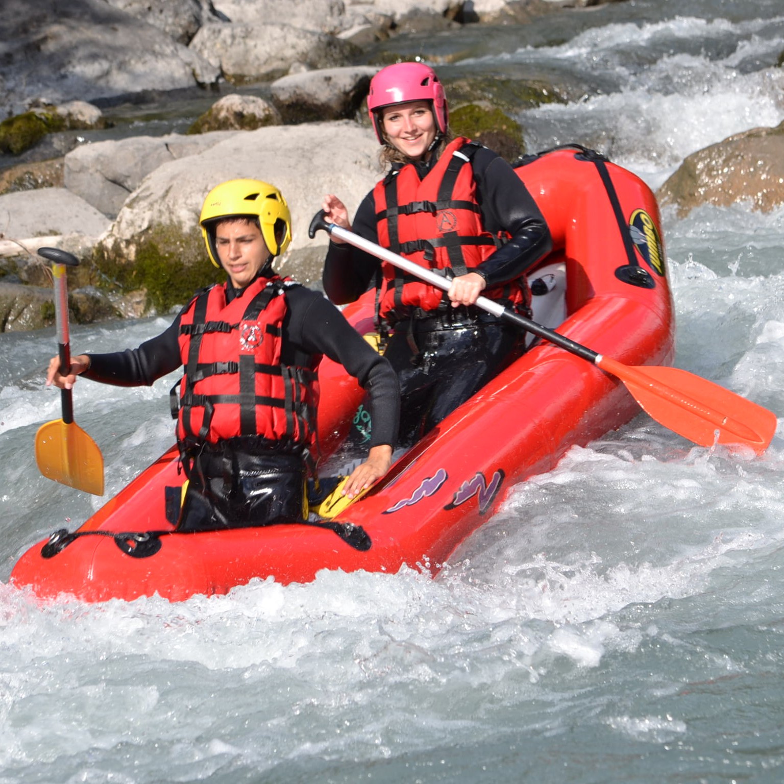 Canoë sur le Rhin entre Ilanz et Reichenau sur le Rhin