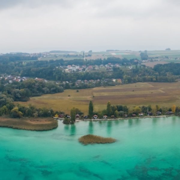 Lake Neuchâtel seen from a balloon