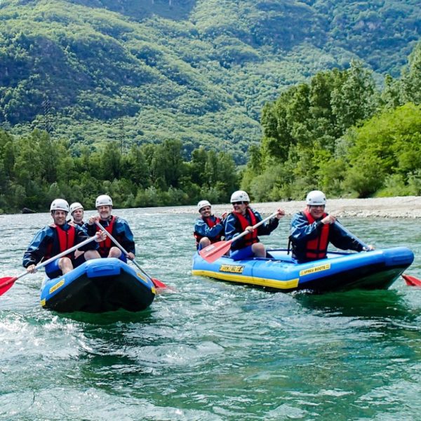 Funyak canoeing on the Ticino between Cresciano and Gorduno