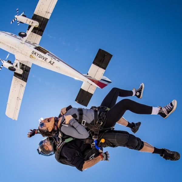 Tandem parachute jump from Rarogne