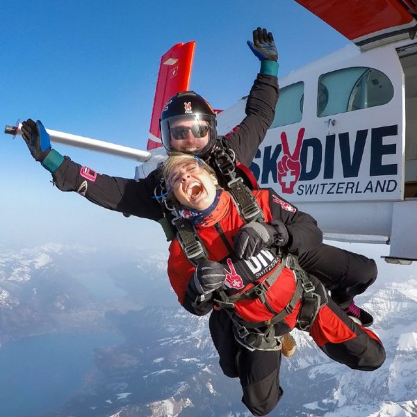 Tandem jump from a plane at Reichenbach