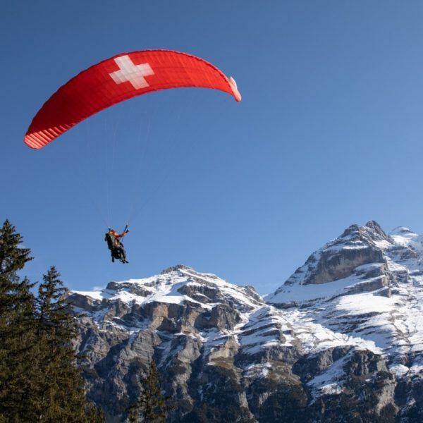 Tandem flight over Verbier