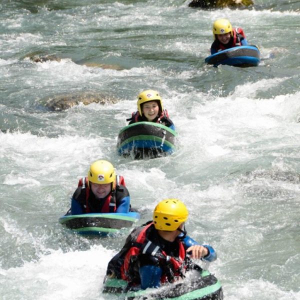 Whitewater swimming between Stalden and Visp