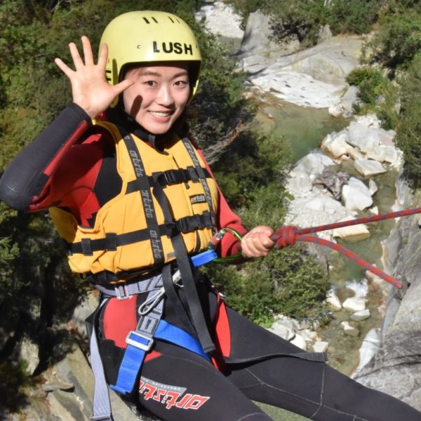 Rappelling in the Grimsel canyon