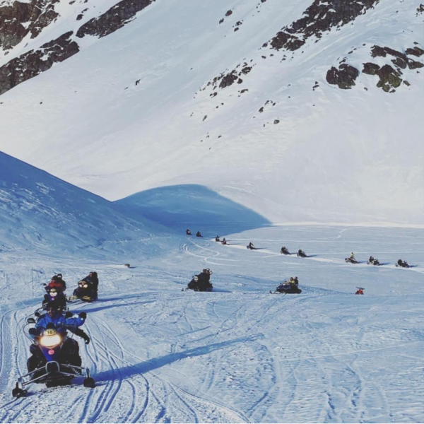 Splugen e il Lago Nero in motoslitta da Madesimo