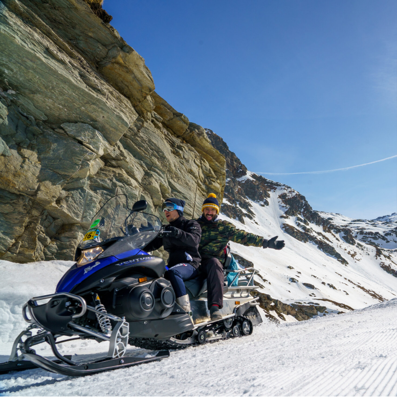 Snowmobiling to La Cava from Madesimo