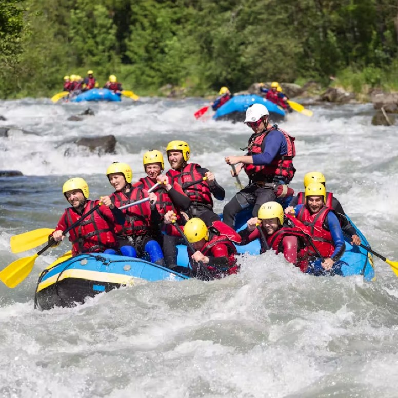 School rafting race on the Rhône