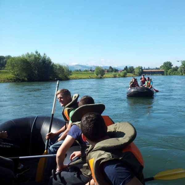 Divertente rafting sulla Reuss tra Gisikon e Rottenschwil