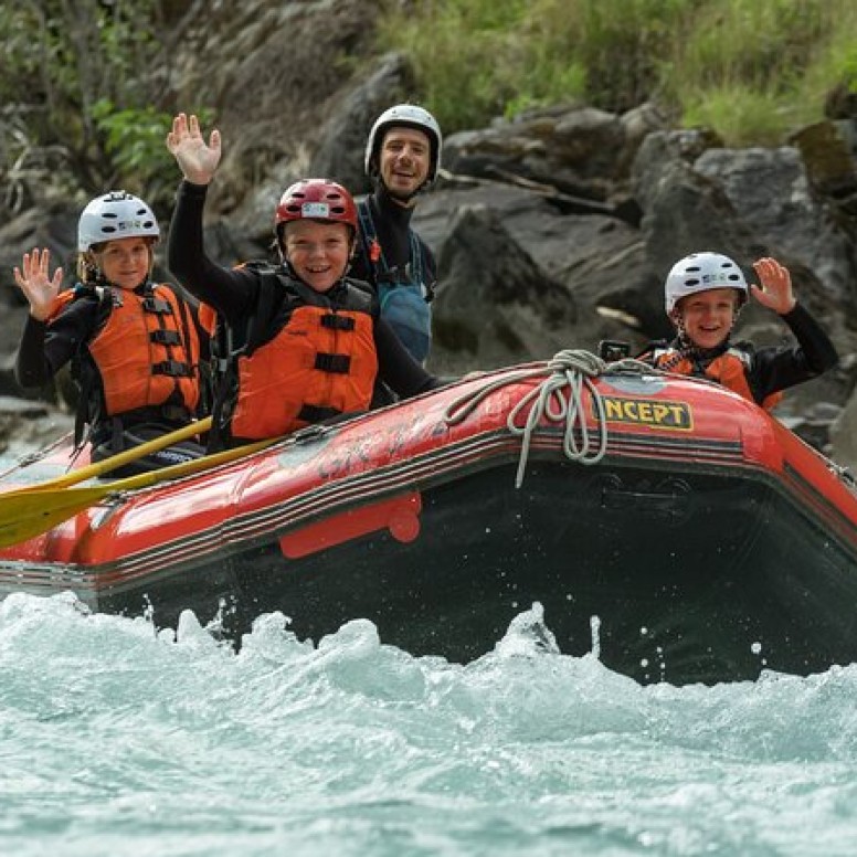 Rafting famille sur l'inn en Engadine