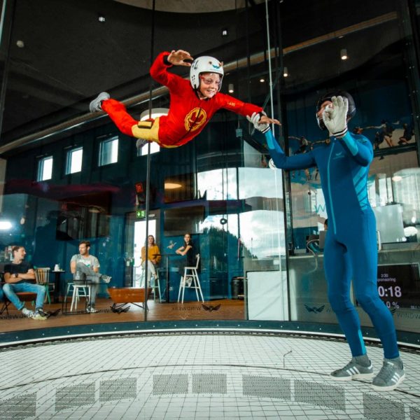 Flight in a free-fall simulator in Winterthur