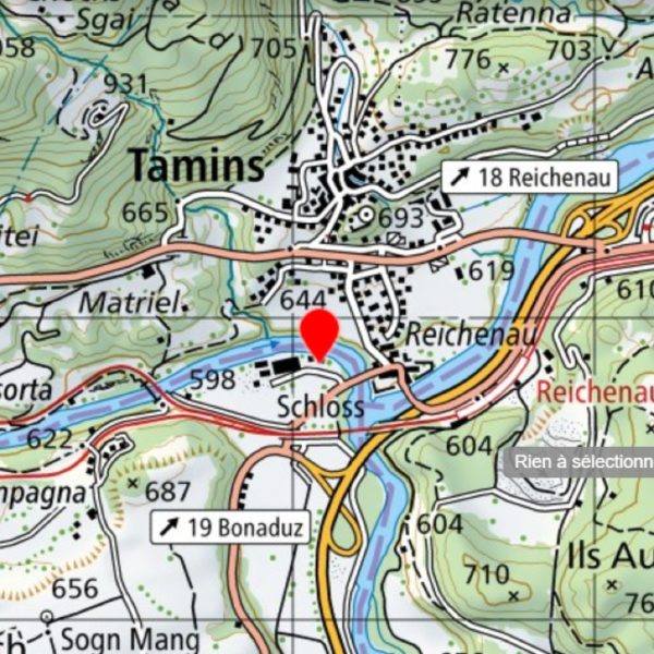 Lieu de rendez-vous à Reichnau-Tamins pour ducanoë entre Versam et Reichenau