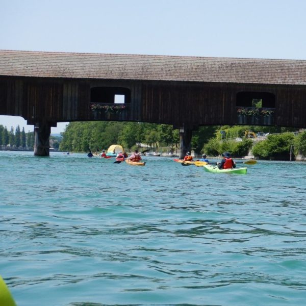 Funyak in canoa sul Reno tra Sciaffusa e Rüdlingen