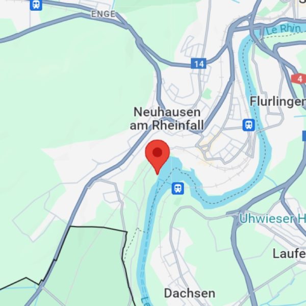 Lieu de rendez-vous à Neuhausen pour une descente sur le Rhin en canoë de Schaffhouse à Rheinau